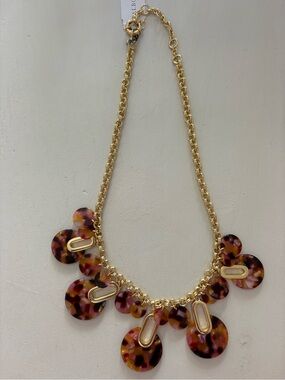 NWT Talbots Tortoiseshell Pendant Necklace – Gold Chain Statement